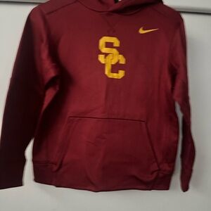 USC Nike Maroon Hoodie with Gold Accents